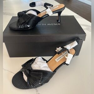 Saks Fifth Avenue Black Strappy Heels